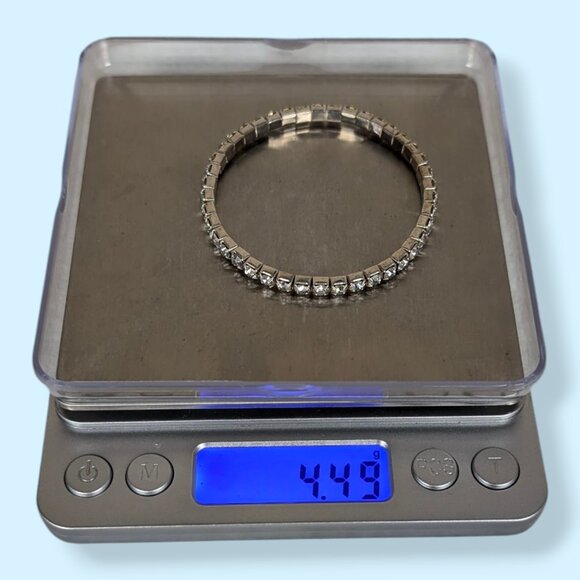 (2/$20) White Rhinestone Stretch Bracelet - Picture 4 of 4